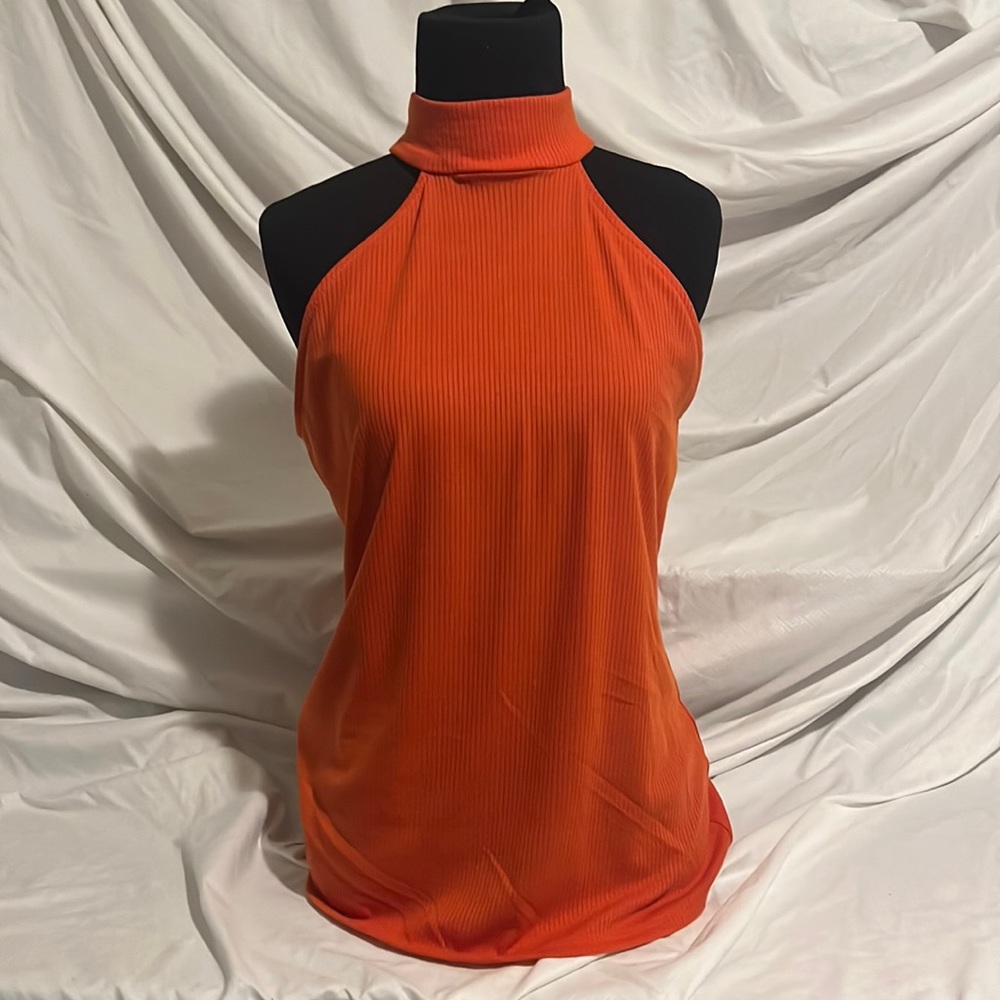 Ribbed halter neck tank